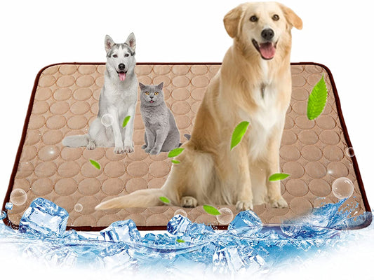 Dog Cooling Mat, Pet Cooling Mat for Dogs No Water or Electricity Needed Dog Cooling Pad for Kennels, Crates, Cars, Indoor & Outdoor Ice Silk Cooling Dog Mat for Extra Large Dogs Puppy Cats Animal