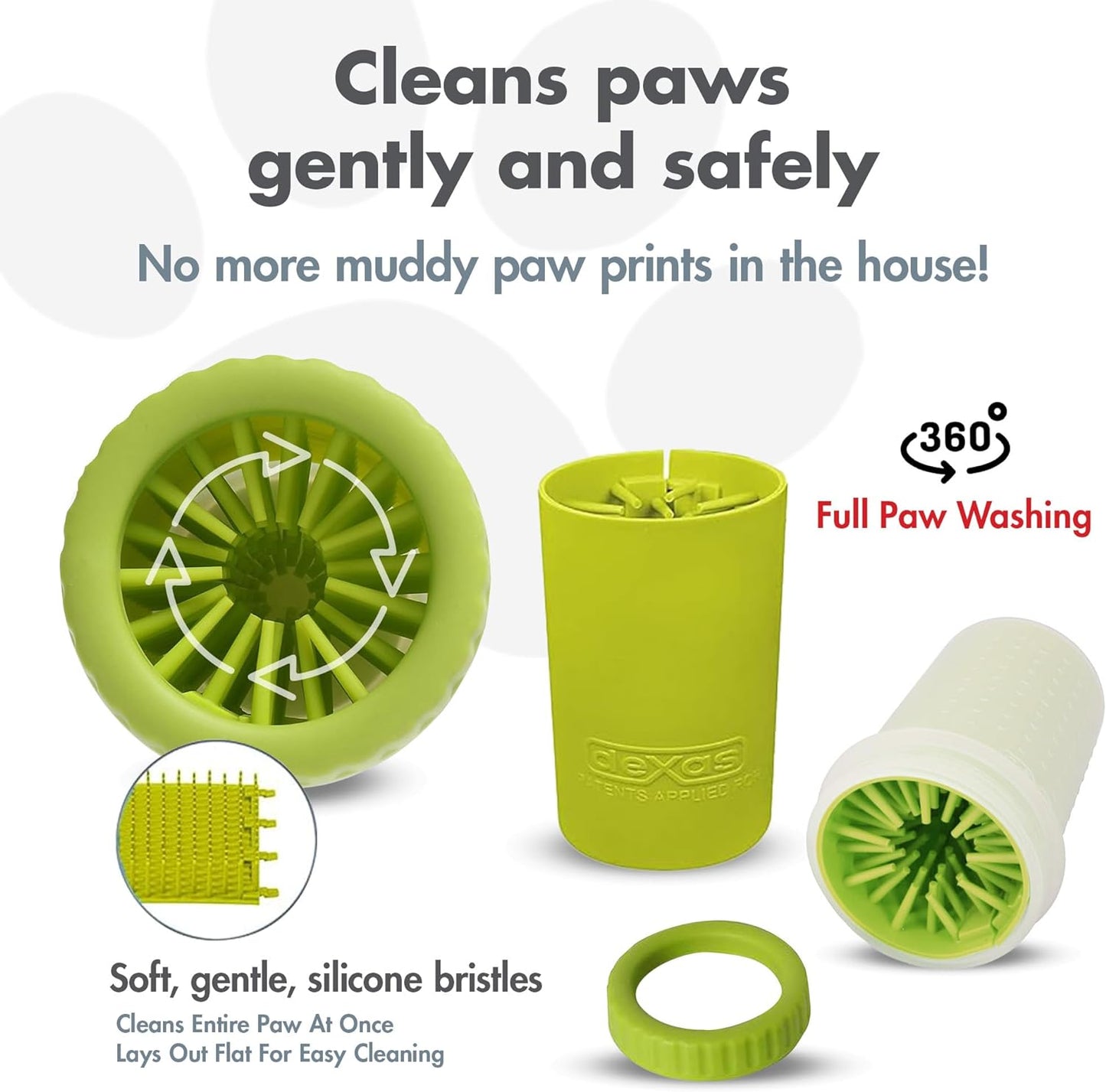 Mudbuster Portable Dog Paw Cleaner, Medium, Green, Paw Cleaner for Dogs, Premium Quality Pet Supplies and Dog Accessories